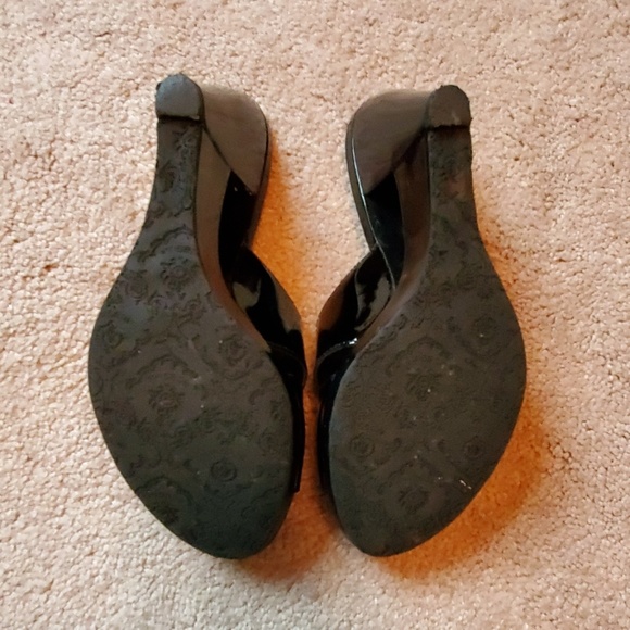 BCBGirls Black Patent Wedge Sandal - Picture 4 of 7